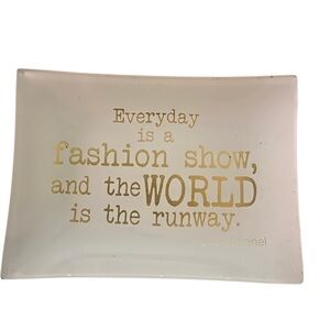 CHANEL Cream and Gold Quote Tray